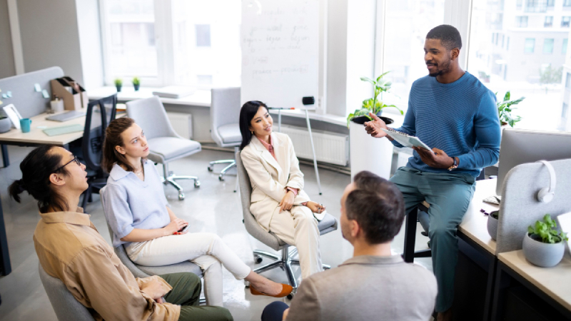 Workplace discussion supporting employee mental health
