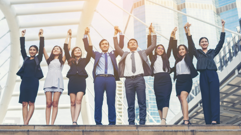 Leadership and teamwork demonstrating how to build corporate culture